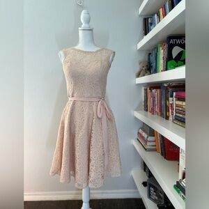 Mori Lee By Madeline Gardner Pink Lace Sleeveless Dress Women's